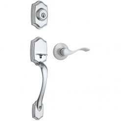 Weiser Deadbolt Entrance Handleset - Brentwood - Satin Chrome