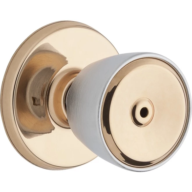 Weiser Beverly Element Privacy Knob Lever - Adjustable Bolt - Residential - Brass - Satin Chrome/Bright Bronze 3 Weiser Beverly Element Privacy Knob Lever - Adjustable Bolt - Residential - Brass - Satin Chrome/Bright Bronze