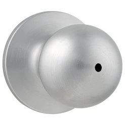 Weiser Regina Privacy Door Knob - Satin Chrome - Brass - Adjustable Backset - Universal Handing