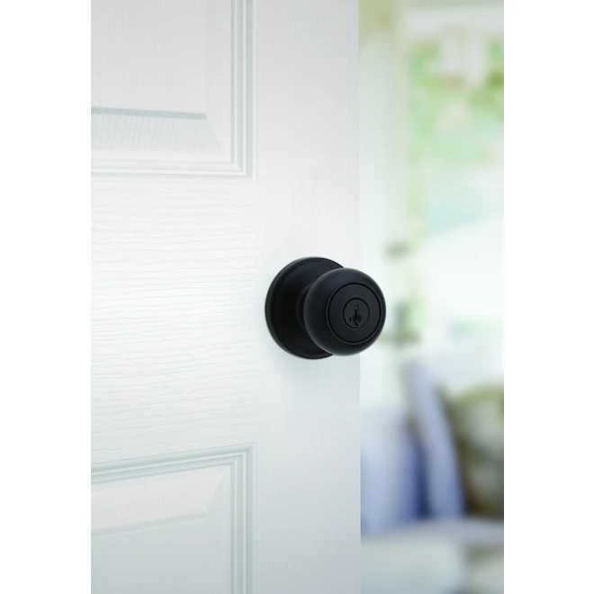 Weiser Troy Entrance Knob - Brass - Matte Black 4 Weiser Troy Entrance Knob - Brass - Matte Black - Image 2