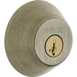 Weiser Single-Cylinder Deadbolt - Welcome Home Series - Antique Brass