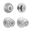 Weiser Yukon Deadbolt and SmartKey Door Knob - Chrome Satin - Single Cylinder - 1 3/8-in to 1 3/4-in T Door -Deals WEISER Store 09655940 L