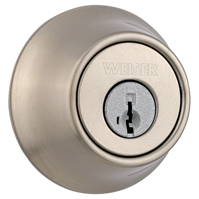 Weiser Single Cylinder Deadbolt - Elements Series - Satin Nickel 3 Weiser Single Cylinder Deadbolt - Elements Series - Satin Nickel