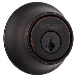Weiser Single Cylinder Deadbolt - Elements Series - Venetian Bronze