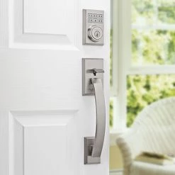 Entrance Gripset - "Tavaris" - Satin Nickel -Deals WEISER Store 09655986c L