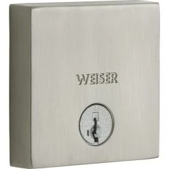 Weiser Single-Cylinder Deadbolt - Downtown - Square - Satin Nickel 6 Weiser Single-Cylinder Deadbolt - Downtown - Square - Satin Nickel -Deals WEISER Store 09656003b L