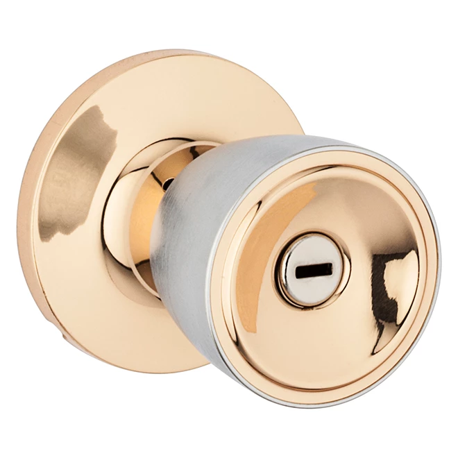 "Beverly" Privacy Knob - Bright Bronze/Satin Chrome 3 "Beverly" Privacy Knob - Bright Bronze/Satin Chrome