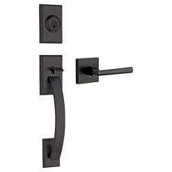 Weiser Deadbolt Entrance Handleset Tavaris Black Matte