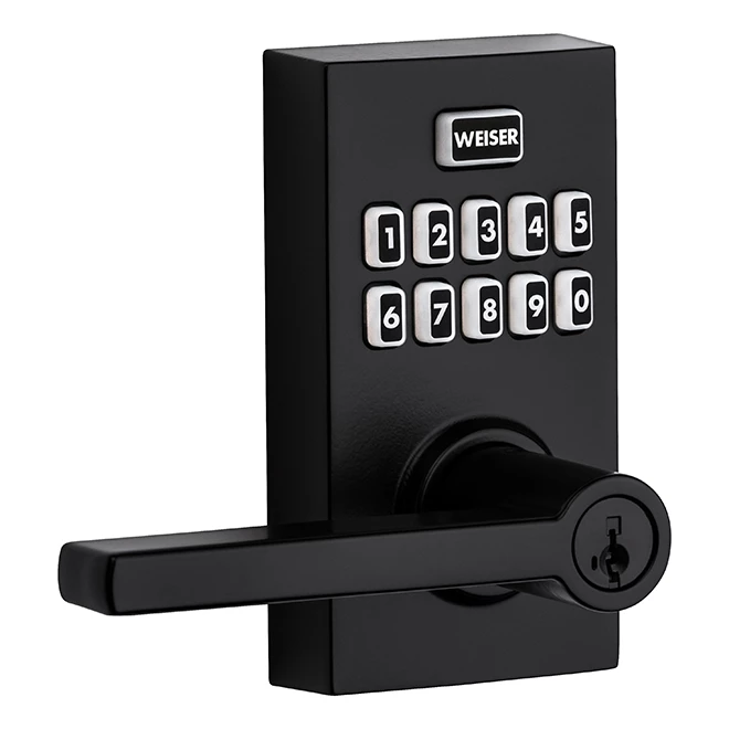 Weiser SmartCode Electronic Keyed Entry Lever - Matte Black Finish - SmartKey Security - Universal Handing 3 Weiser SmartCode Electronic Keyed Entry Lever - Matte Black Finish - SmartKey Security - Universal Handing