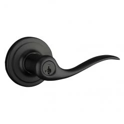 Weiser Toluca Matte Black SmartKey Keyed Entry Lever Handle