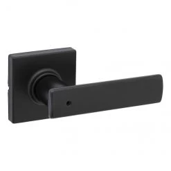 Weiser Breton Privacy Lever Handle - Matte Black - Square Rose