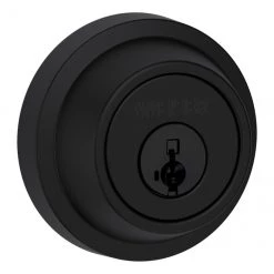 Weiser Elements Matte Black Single Cylinder Round Deadbolt with SmartKey 8 Weiser Elements Matte Black Single Cylinder Round Deadbolt with SmartKey -Deals WEISER Store 09656141c L