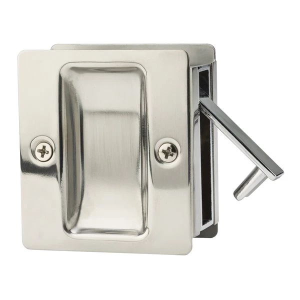 Weiser Square Pocket Door Lock - Nickel 3 Weiser Square Pocket Door Lock - Nickel