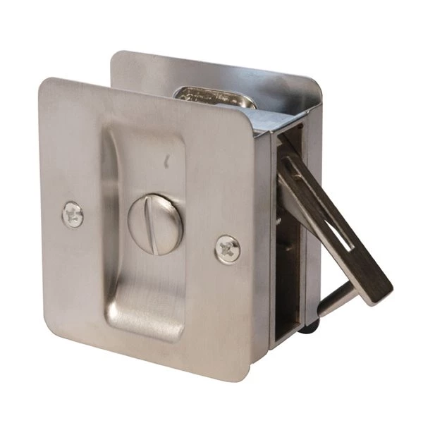 Weiser Square Pocket Door Lock - Satin Chrome 3 Weiser Square Pocket Door Lock - Satin Chrome